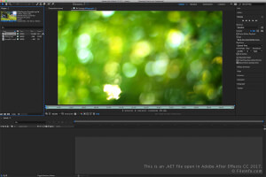 Captura de pantalla de un archivo .aet en Adobe After Effects CC 2017
