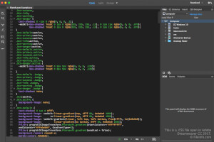 Captura de pantalla de un archivo .css en Adobe Dreamweaver CC 2017