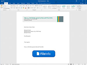 Captura de pantalla de un archivo .docm en Microsoft Word 2016