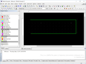 Captura de pantalla de un archivo .ewprj en National Instruments Ultiboard 14.1