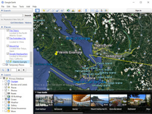 Captura de pantalla de un archivo .gpx en Google Earth 7