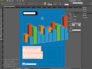 Captura de pantalla de un archivo .indt en Adobe InDesign CC 2017