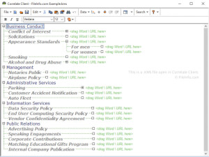 Captura de pantalla de un archivo .kms en Correlate Client