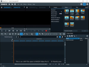Captura de pantalla de un archivo .mvp en MAGIX Video Pro X