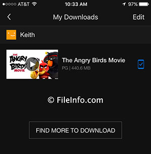 Captura de pantalla de un archivo .nfv en Netflix 9.0.1 en iOS 10.1.1