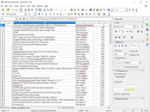 Captura de pantalla de un archivo .ods en Apache OpenOffice Calc 4.1.3