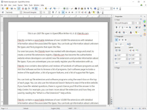 Captura de pantalla de un archivo .odt en Apache OpenOffice Writer 4.1.3