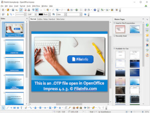Captura de pantalla de un archivo .otp en Apache OpenOffice Impress 4.1.3