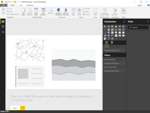 Captura de pantalla de un archivo .pbix en Microsoft Power BI Desktop 2