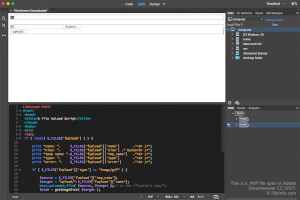 Captura de pantalla de un archivo .php en Adobe Dreamweaver CC 2017