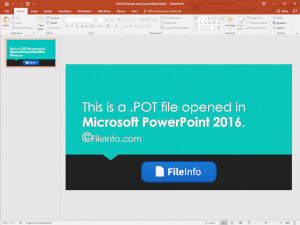 Captura de pantalla de un archivo .pot en Microsoft PowerPoint 2016