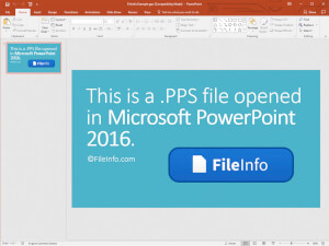 Captura de pantalla de un archivo .pps en Microsoft PowerPoint 2016