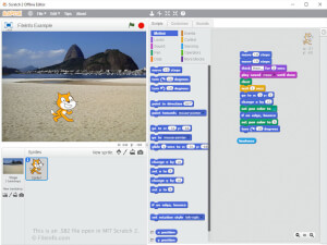 Captura de pantalla de un archivo .sb2 en MIT Scratch 2