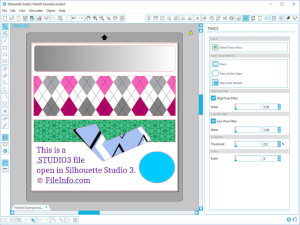 Captura de pantalla de un archivo .studio3 en Silhouette Studio 3