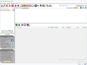 Captura de pantalla de un archivo .trf en TorrentRover
