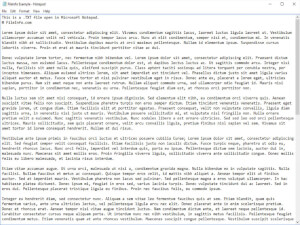 Captura de pantalla de un archivo .txt en el Bloc de notas de Microsoft