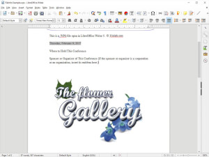 Captura de pantalla de un archivo .wps en LibreOffice Writer 5