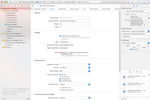 Captura de pantalla de un archivo .xcodeproj en Apple Xcode 9